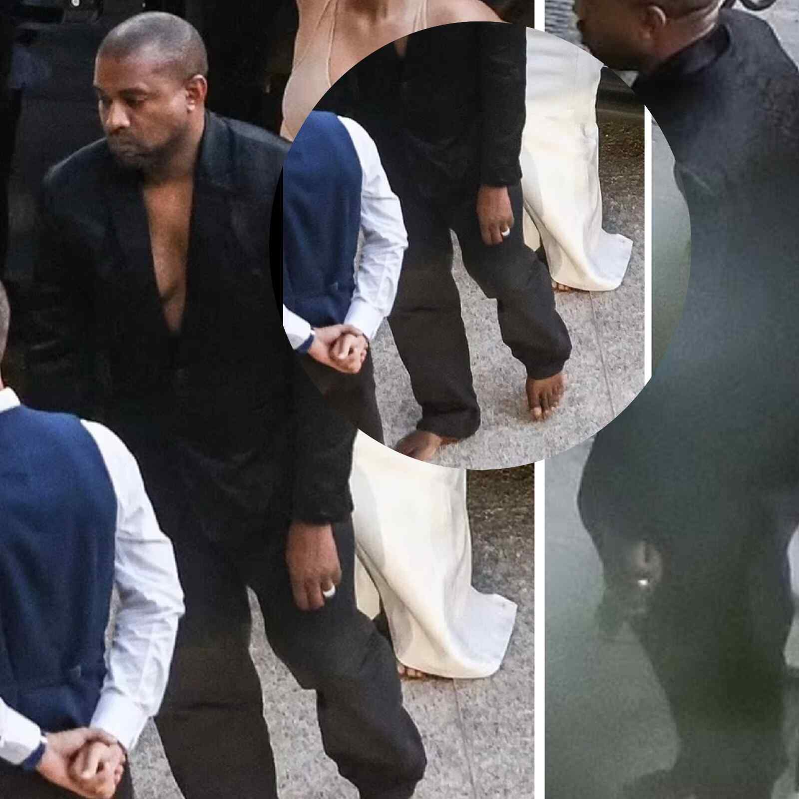 Kanye na Mkewe wakatiza peku mtaani