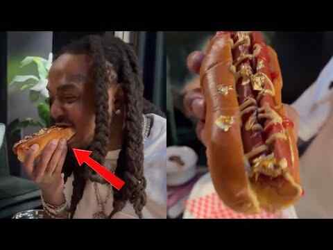 Mashabiki waumia Quavo kula hot dog ya gharama